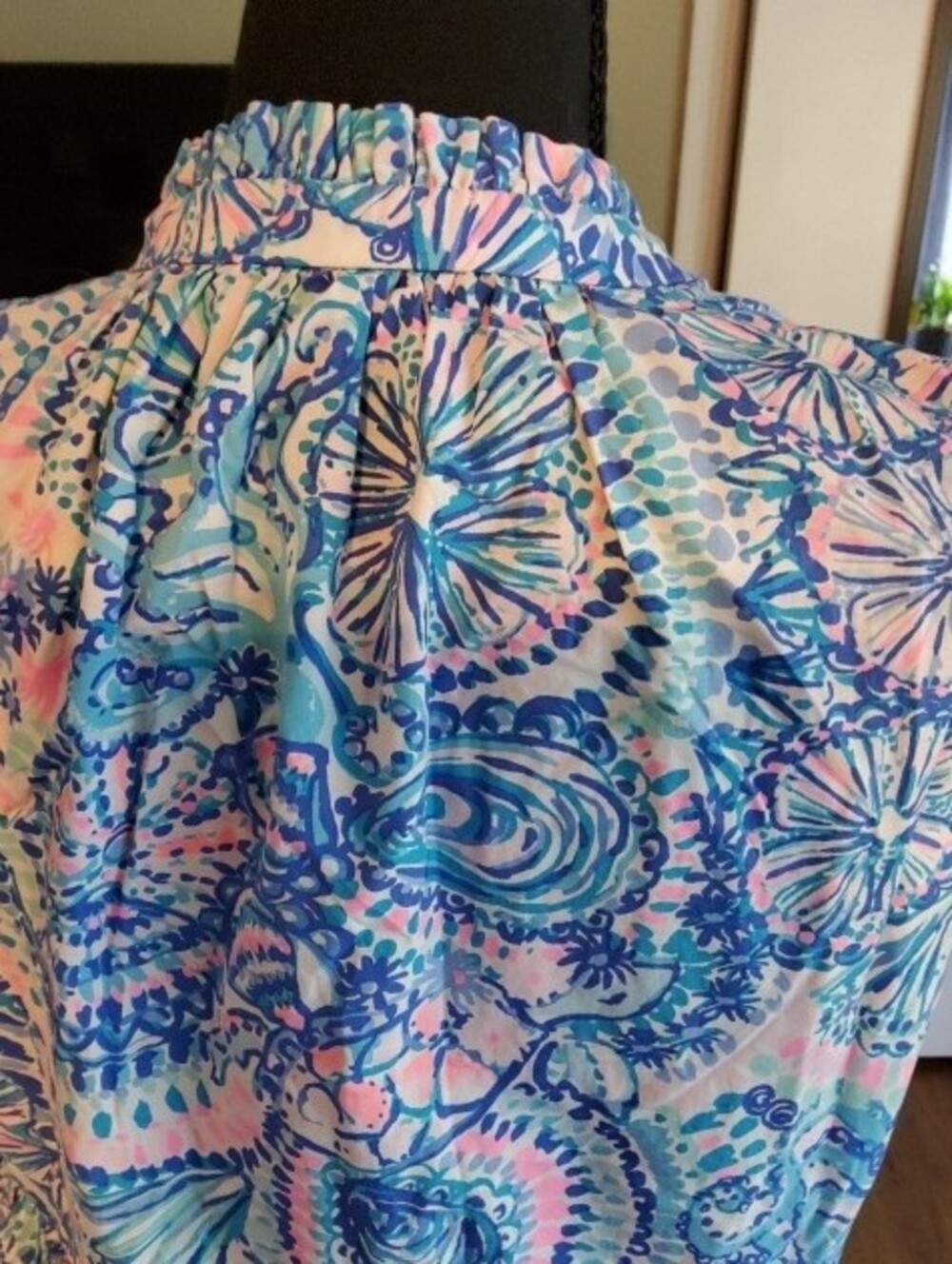 Lilly Pulitzer Blue Pink Paisley Floral Sleeveless Peplum Top Medium - Picture 6 of 13